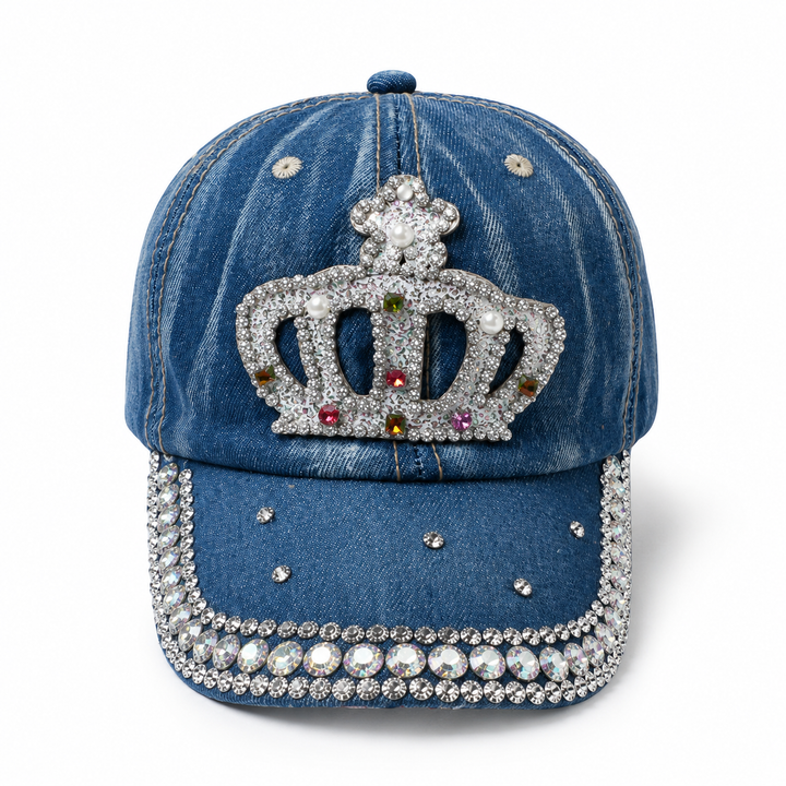 Jeansowa czapka dziecięca z daszkiem Crown – regulowana 46–54 cm