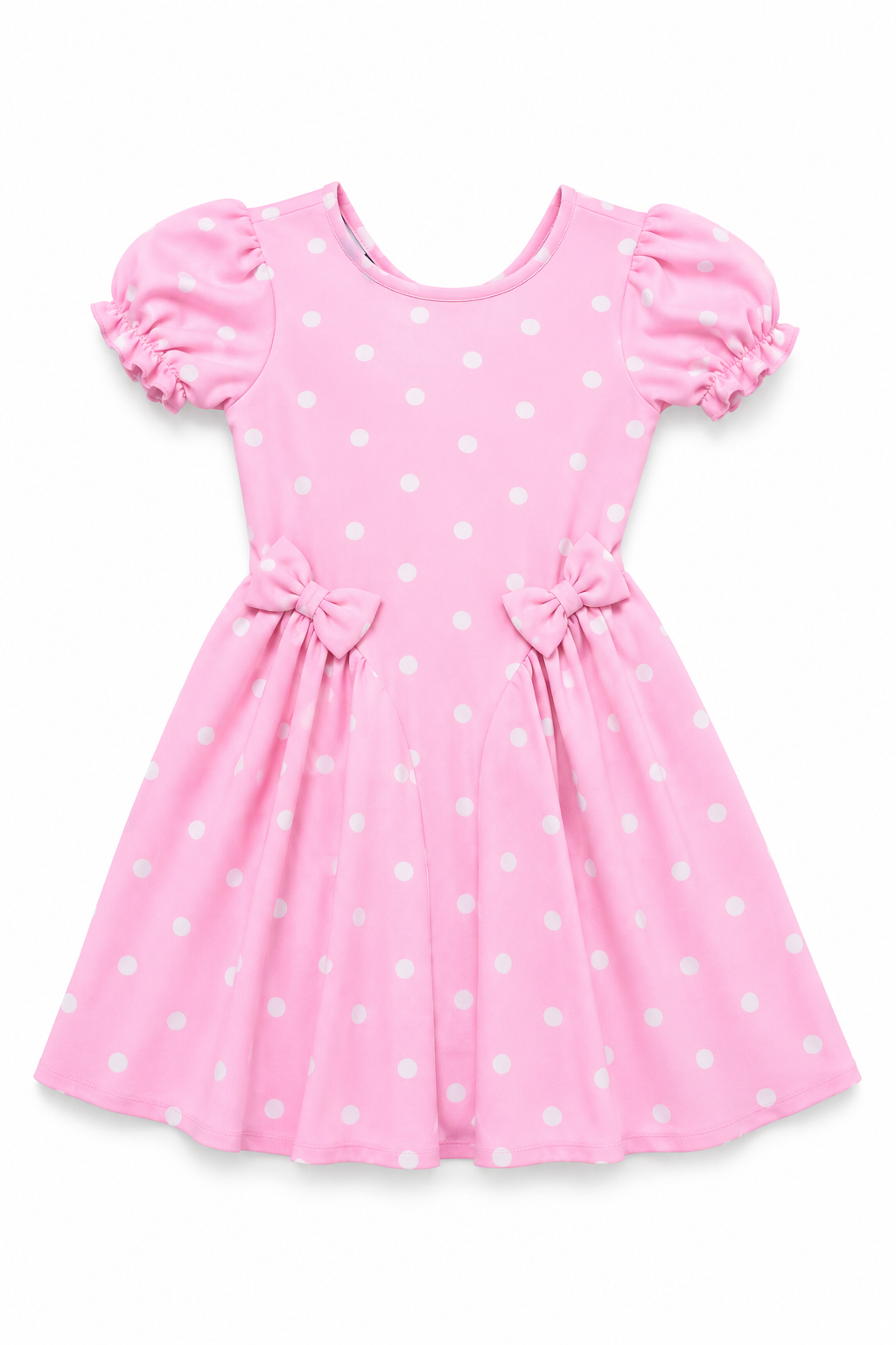 Sukienka dziewczęca Pink Dots z kokardkami
