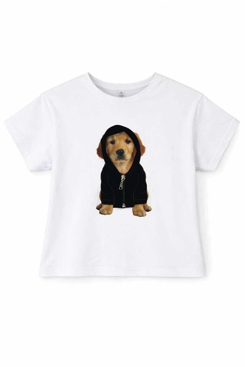 T-shirt dziecięcy „Hoodie Puppy 3D” biały