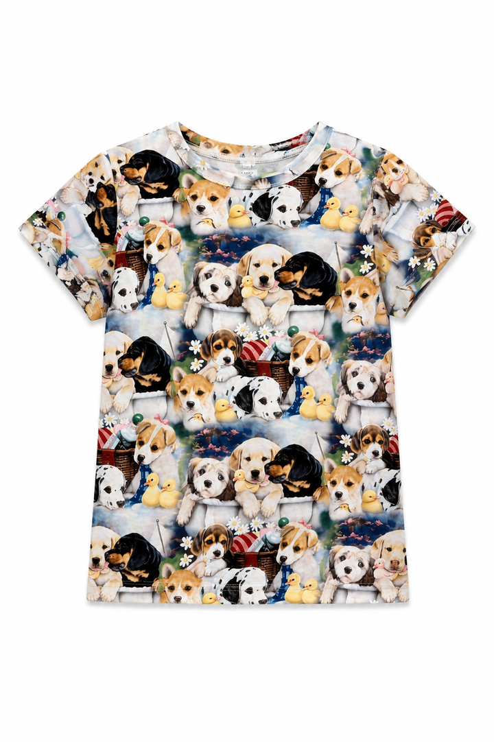 T-shirt dziecięcy Puppy Friends w pieski 2–12 lat