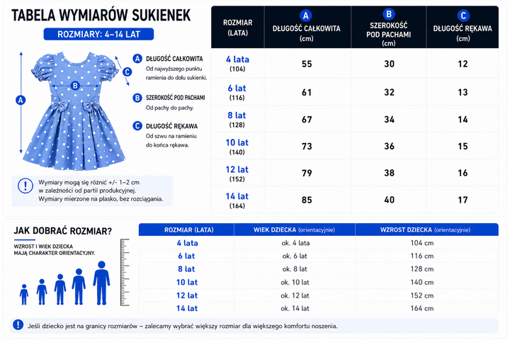 Sukienka dziewczęca Sunny Dots z kokardkami