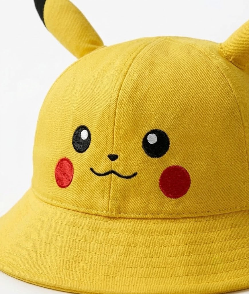 Żółty kapelusz dziecięcy Pika z uszami – regulowany 46–54 cm