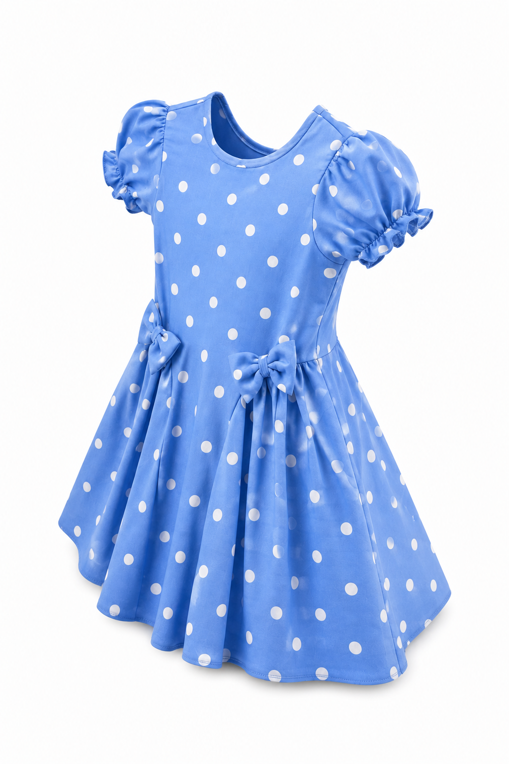 Sukienka dziewczęca Blue Dots z kokardkami