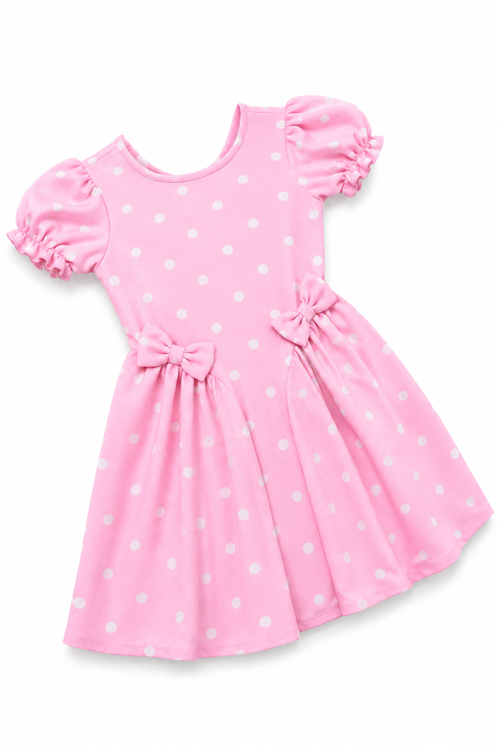 Sukienka dziewczęca Pink Dots z kokardkami