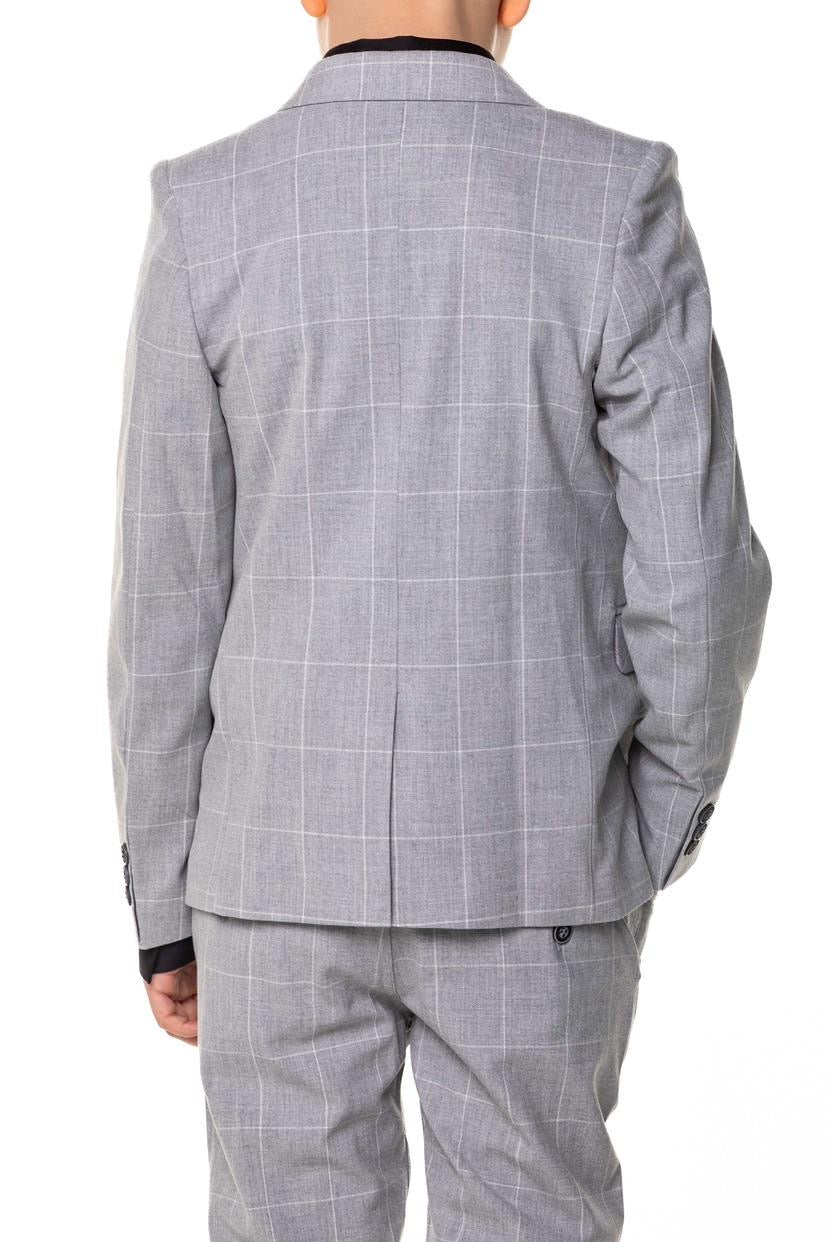 Marynarka Chłopięca Szara Kratka (11-15lat)