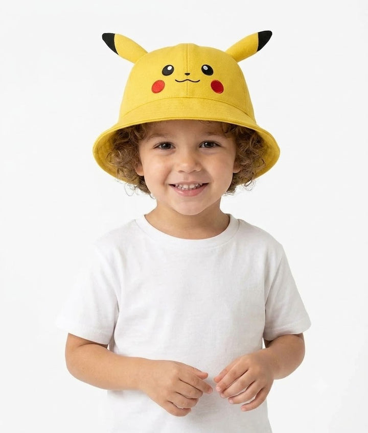 Żółty kapelusz dziecięcy Pika z uszami – regulowany 46–54 cm