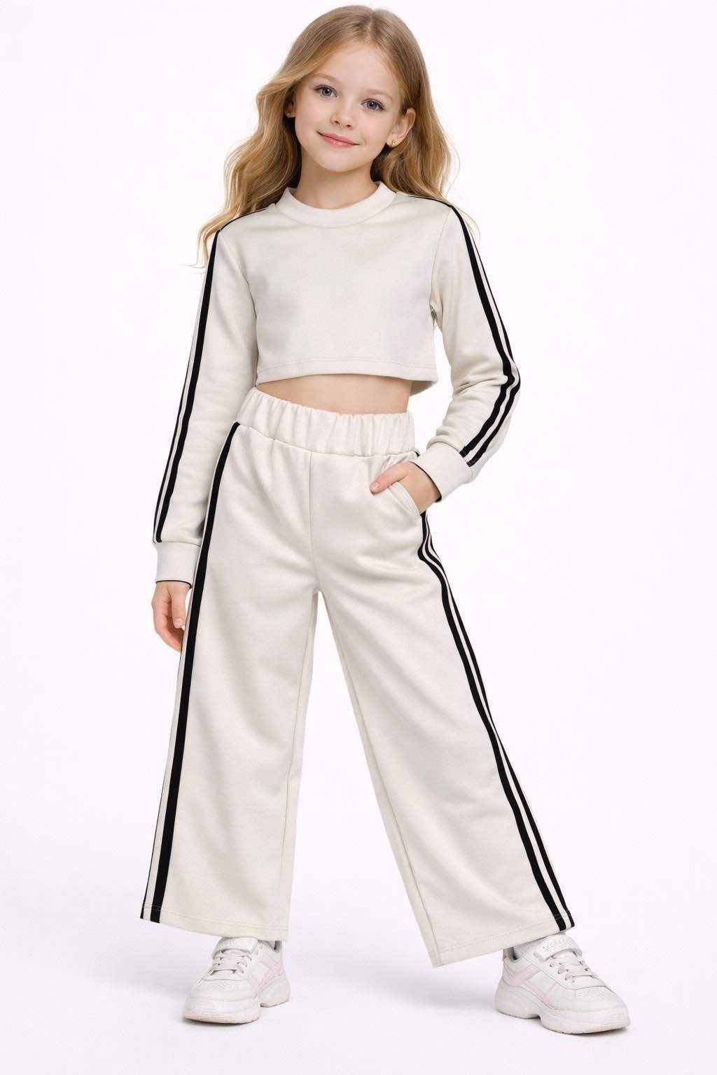 Komplet dziewczęcy Cream Stripe