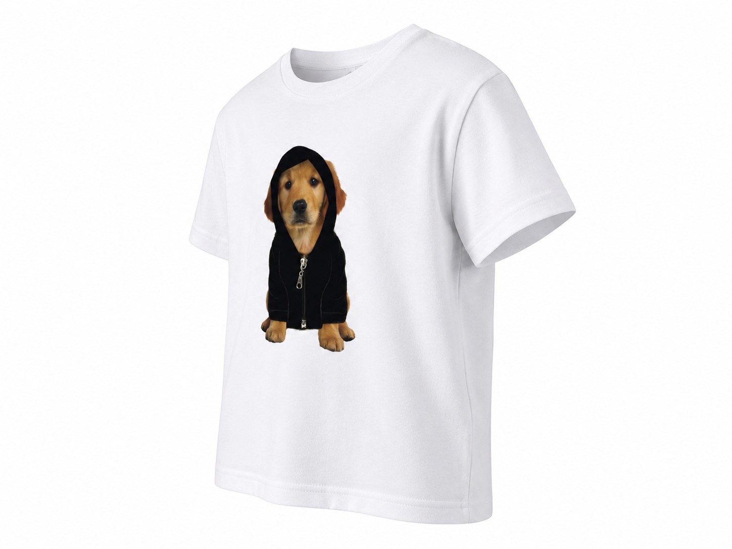 T-shirt dziecięcy „Hoodie Puppy 3D” biały