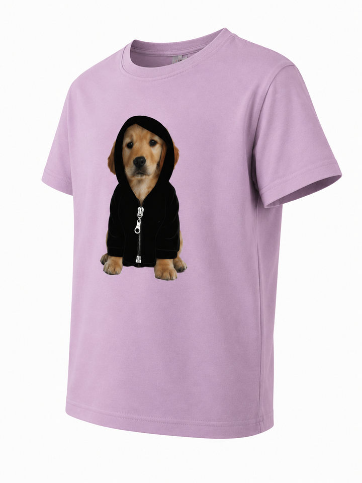 T-shirt dziecięcy „Lilac Puppy 3D”