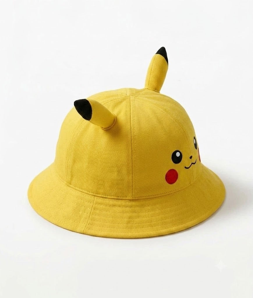 Żółty kapelusz dziecięcy Pika z uszami – regulowany 46–54 cm