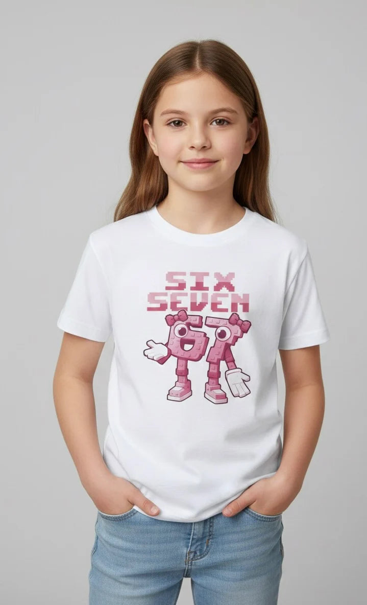 T-shirt chłopięcy 67 KLOCKI PINK z kolorowym nadrukiem
