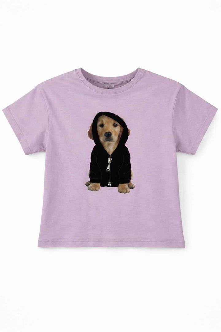 T-shirt dziecięcy „Lilac Puppy 3D”